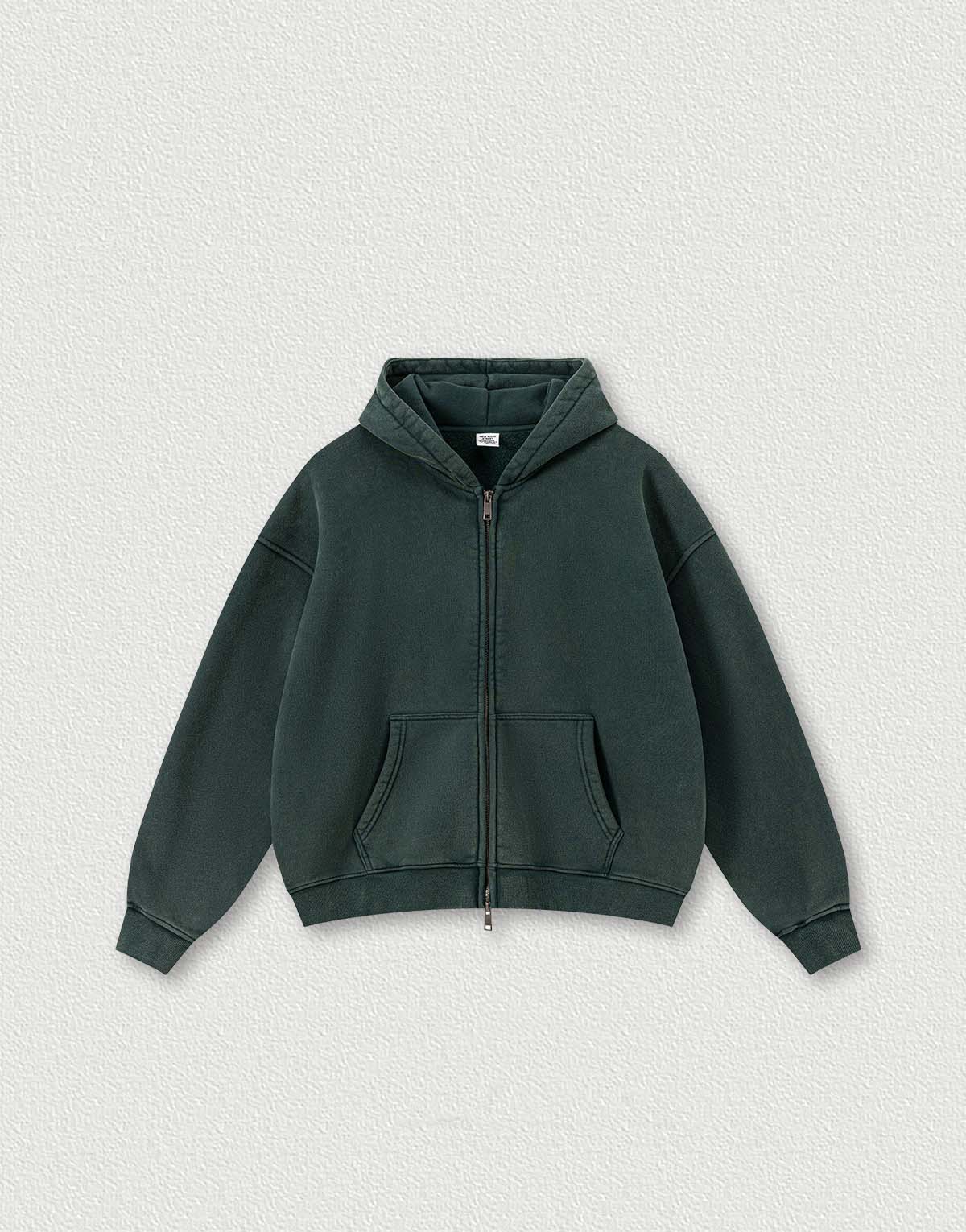 Men's Fleece-Lined Hoodie Jacket with Double Zipper-mh287-1